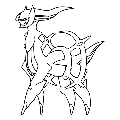Arceus Coloring Page — Mythical Pokémon #0493 free printable Generation 4 Pokémon Coloring Pages coloring page