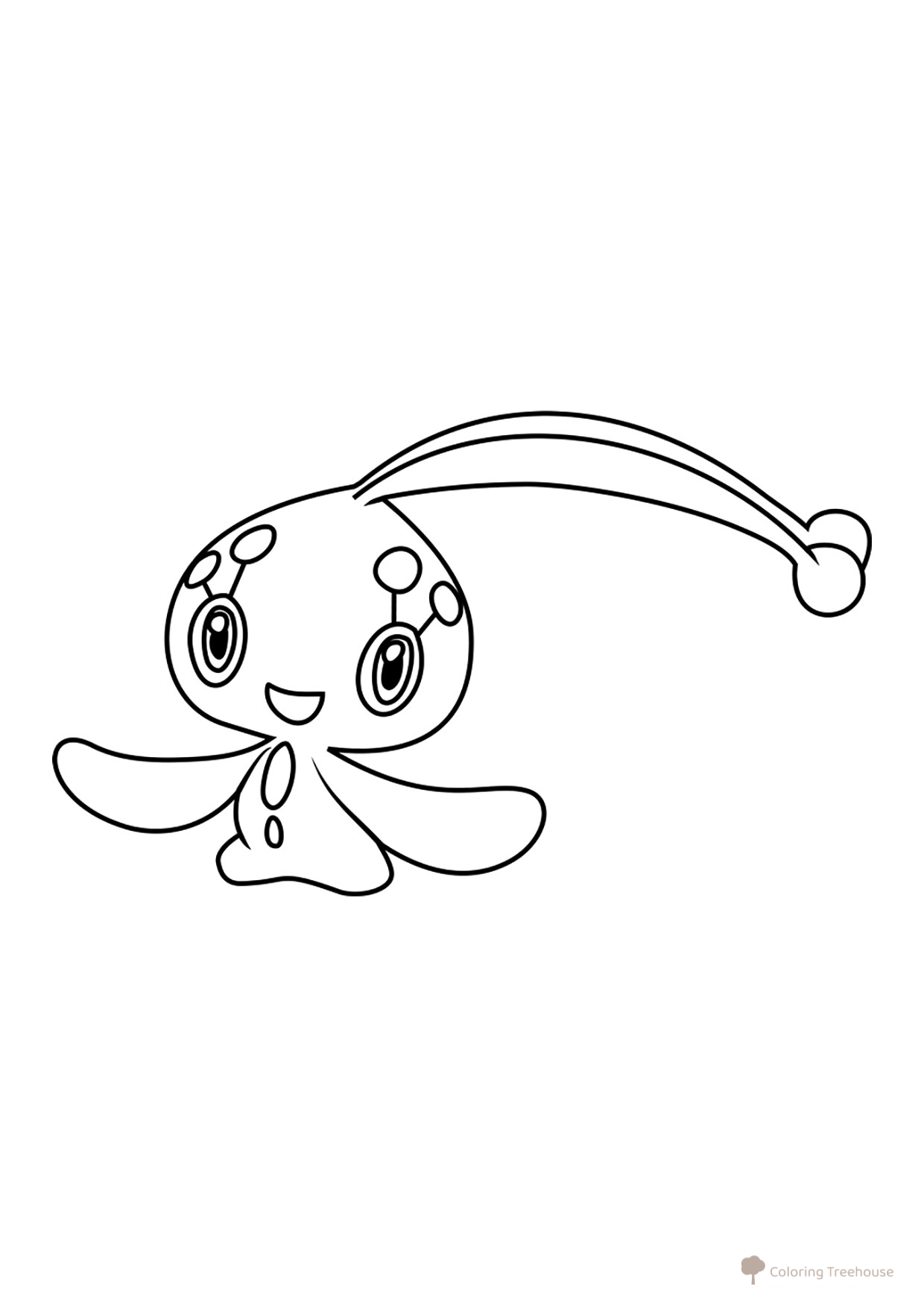 Página para colorear: Pokémon mítico Manaphy (#0490) dibujo para colorear gratis de Páginas para colorear: Pokémon de la 4.ª generación