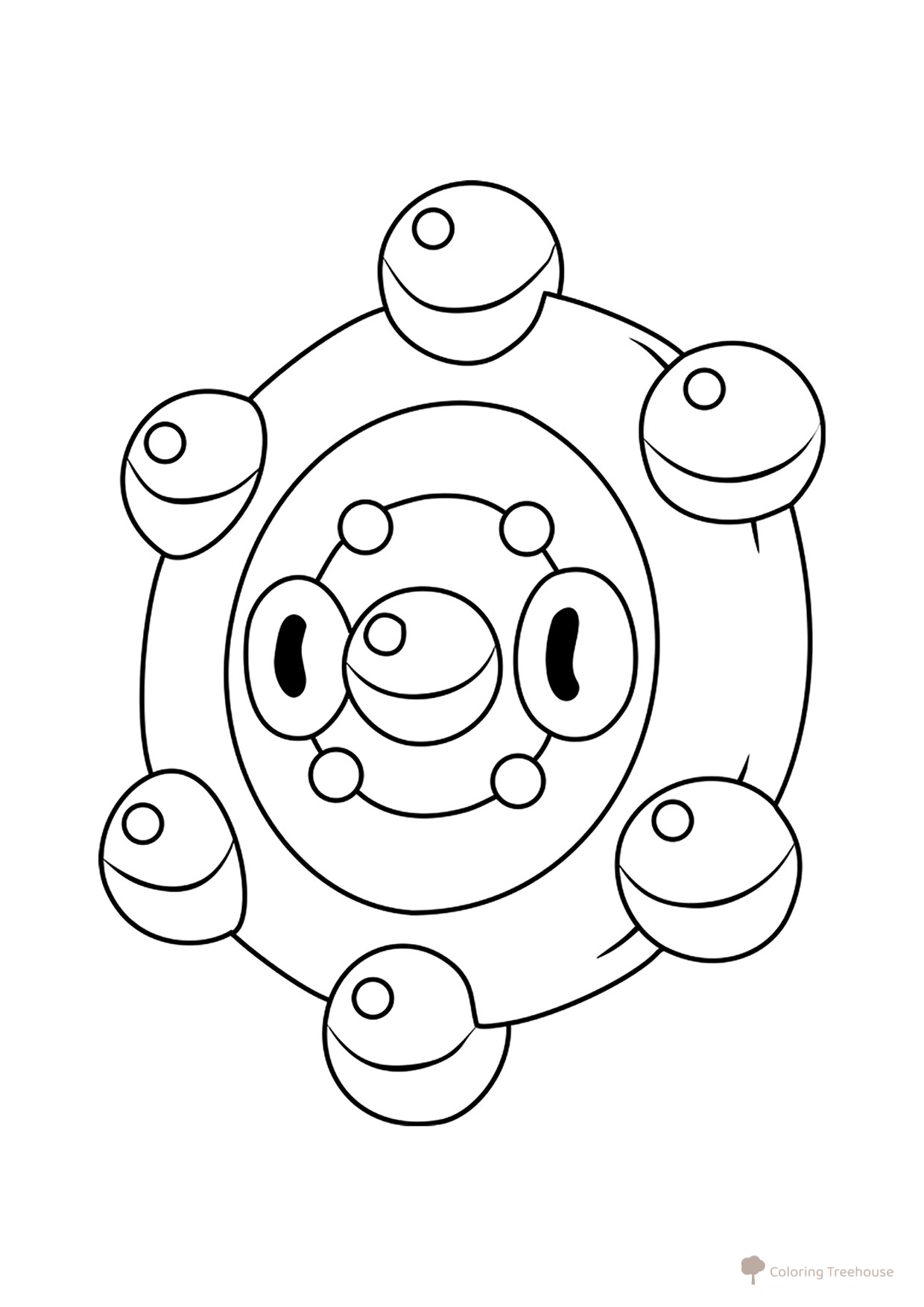 Bronzor (Pokemon) Coloring Page #0436 free printable Generation 4 Pokémon Coloring Pages coloring page