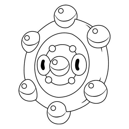 Bronzor (Pokemon) Coloring Page #0436 free printable Generation 4 Pokémon Coloring Pages coloring page