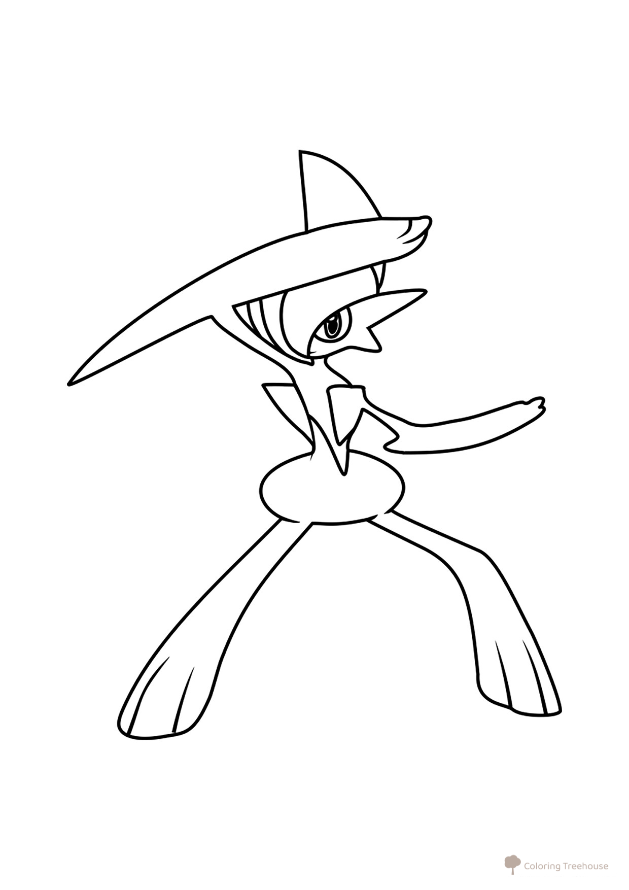 Pokémon Gallade Coloring Page #0475 free printable Generation 4 Pokémon Coloring Pages coloring page