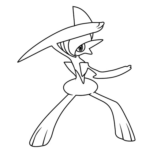 Pokémon Gallade Coloring Page #0475 free printable Generation 4 Pokémon Coloring Pages coloring page
