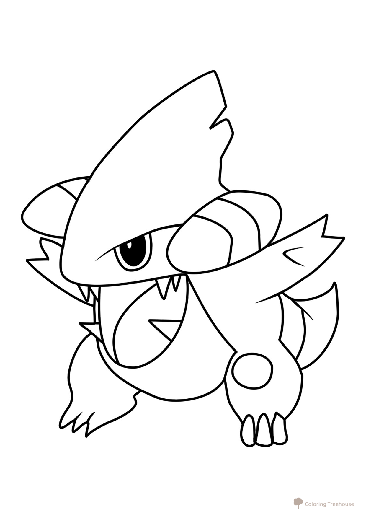 Pokemon Gible Coloring Page #0443 free printable Generation 4 Pokémon Coloring Pages coloring page