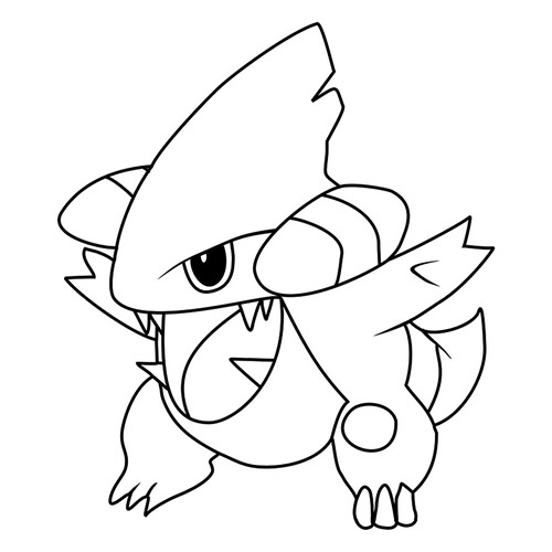 Pokemon Gible Coloring Page #0443 free printable Generation 4 Pokémon Coloring Pages coloring page
