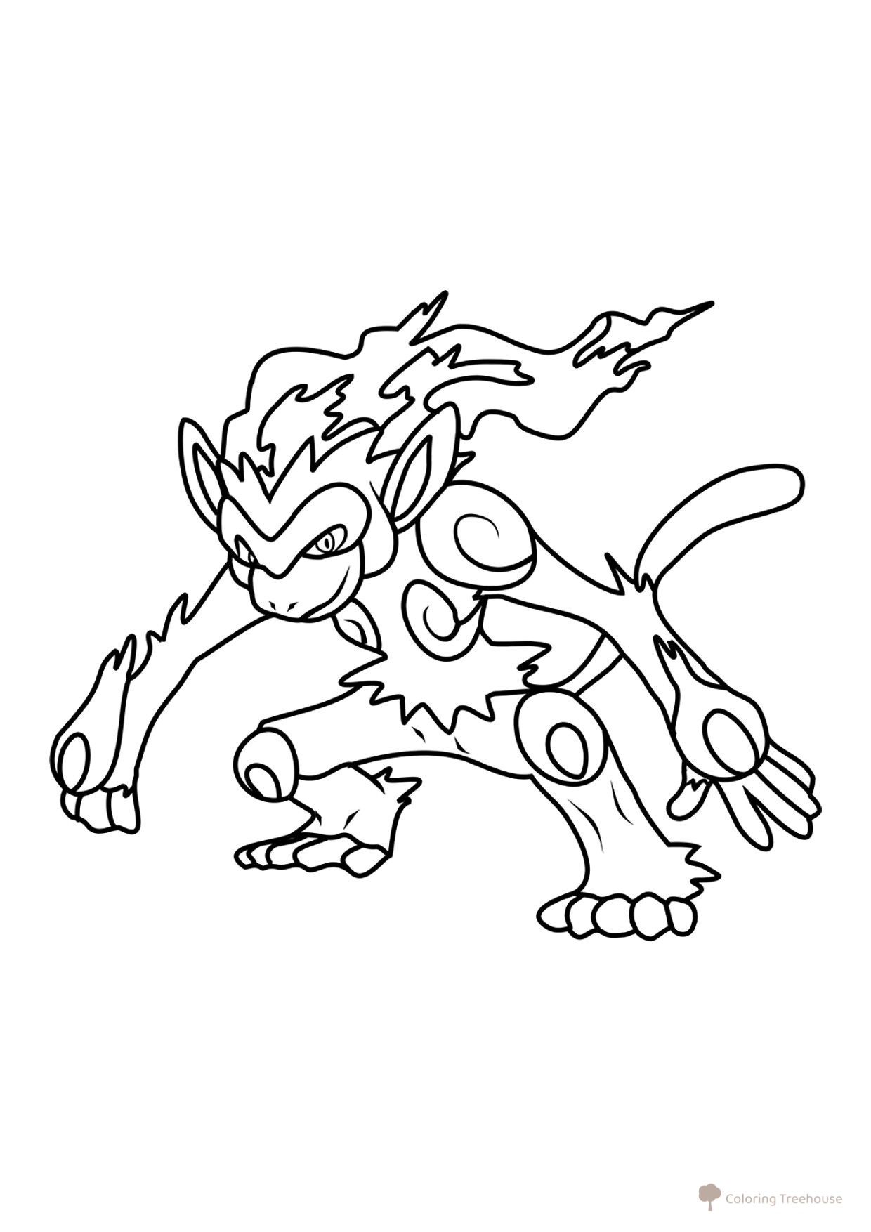 Página para colorear: Pokémon Infernape #0392 dibujo para colorear gratis de Páginas para colorear: Pokémon de la 4.ª generación