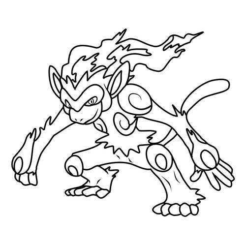 Página para colorear: Pokémon Infernape #0392 dibujo para colorear gratis de Páginas para colorear: Pokémon de la 4.ª generación
