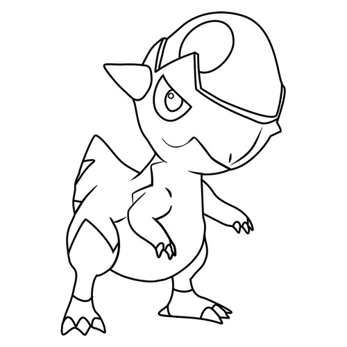 Página para colorear Pokémon Krenidos #0408 dibujo para colorear gratis de Páginas para colorear: Pokémon de la 4.ª generación