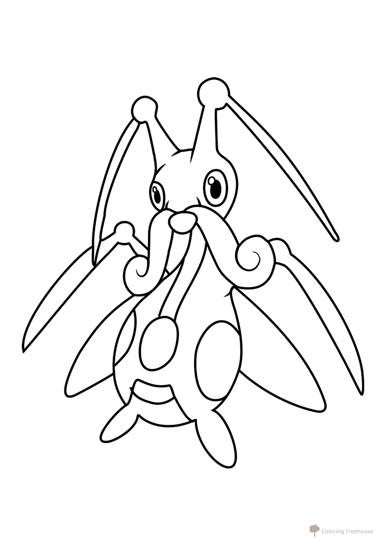 Pokemon Kricketune Coloring Page #0402 free printable Generation 4 Pokémon Coloring Pages coloring page
