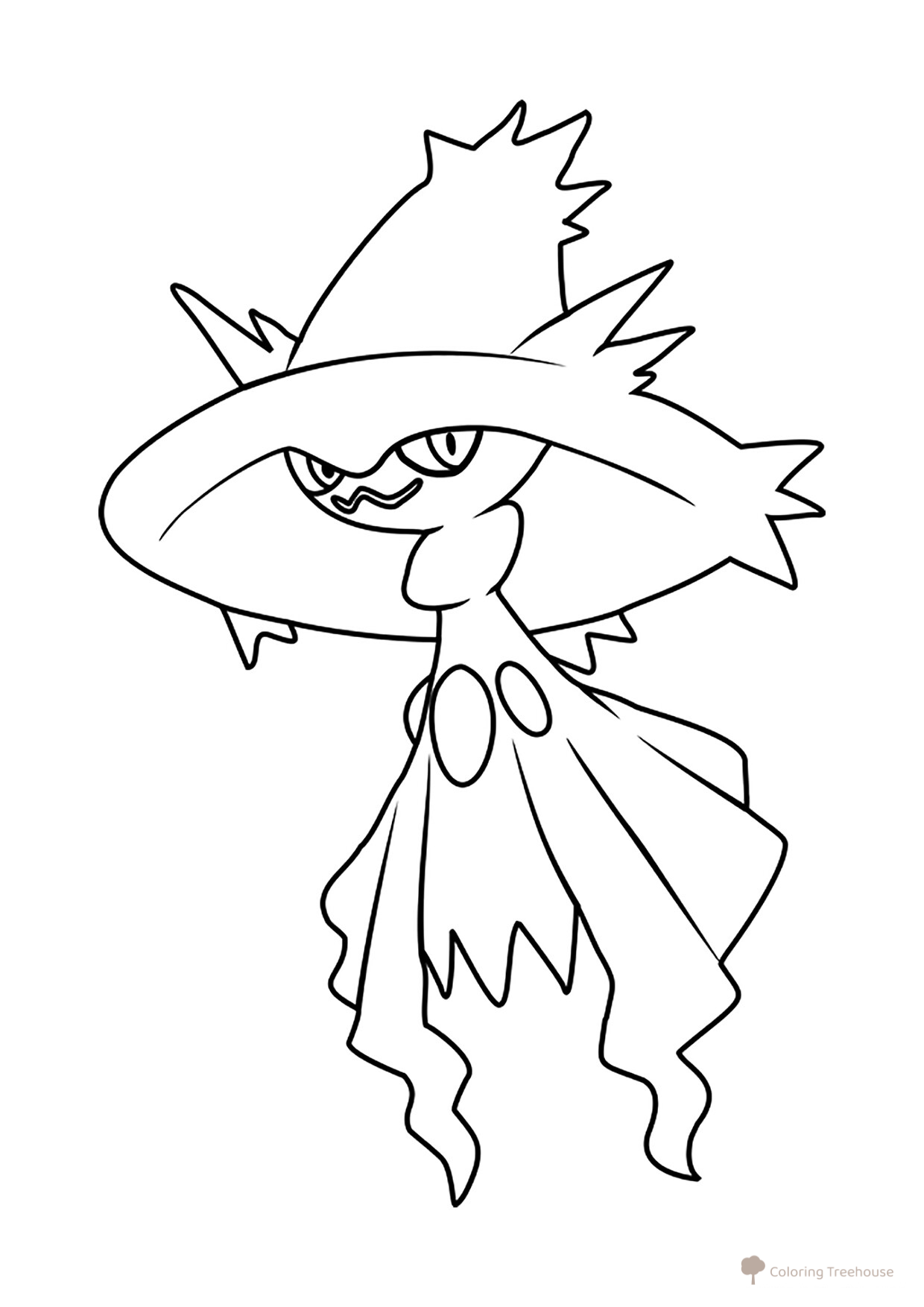 Página para colorear Pokémon Mismagius #0429 dibujo para colorear gratis de Páginas para colorear: Pokémon de la 4.ª generación