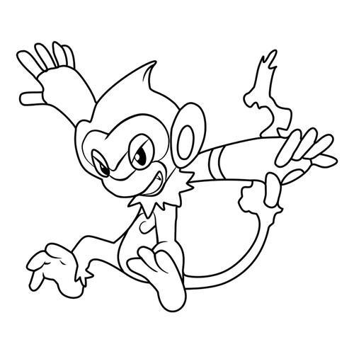 Página para colorear Pokémon Monferno #0391 dibujo para colorear gratis de Páginas para colorear: Pokémon de la 4.ª generación