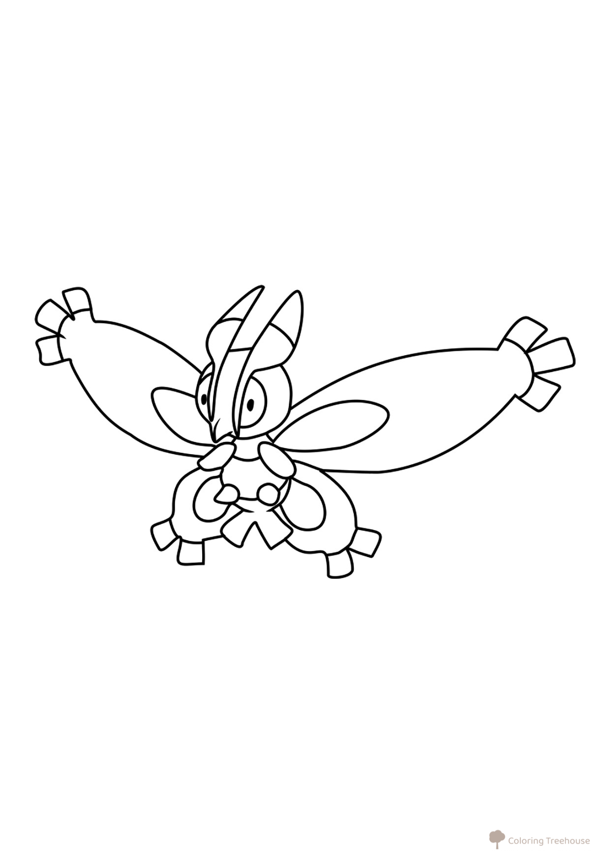 Página para colorear de Pokémon Mothim #0414 dibujo para colorear gratis de Páginas para colorear: Pokémon de la 4.ª generación
