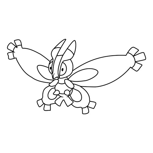 Página para colorear de Pokémon Mothim #0414 dibujo para colorear gratis de Páginas para colorear: Pokémon de la 4.ª generación