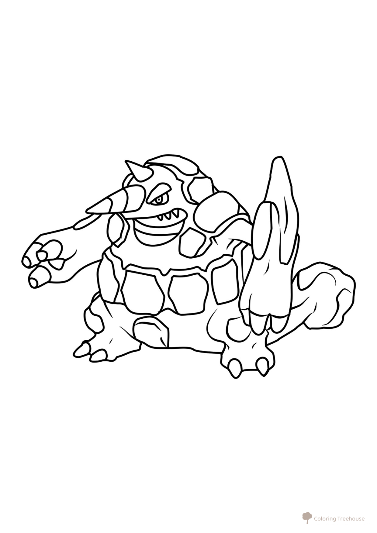 Pokémon Rhyperior Coloring Page #0464 free printable Generation 4 Pokémon Coloring Pages coloring page