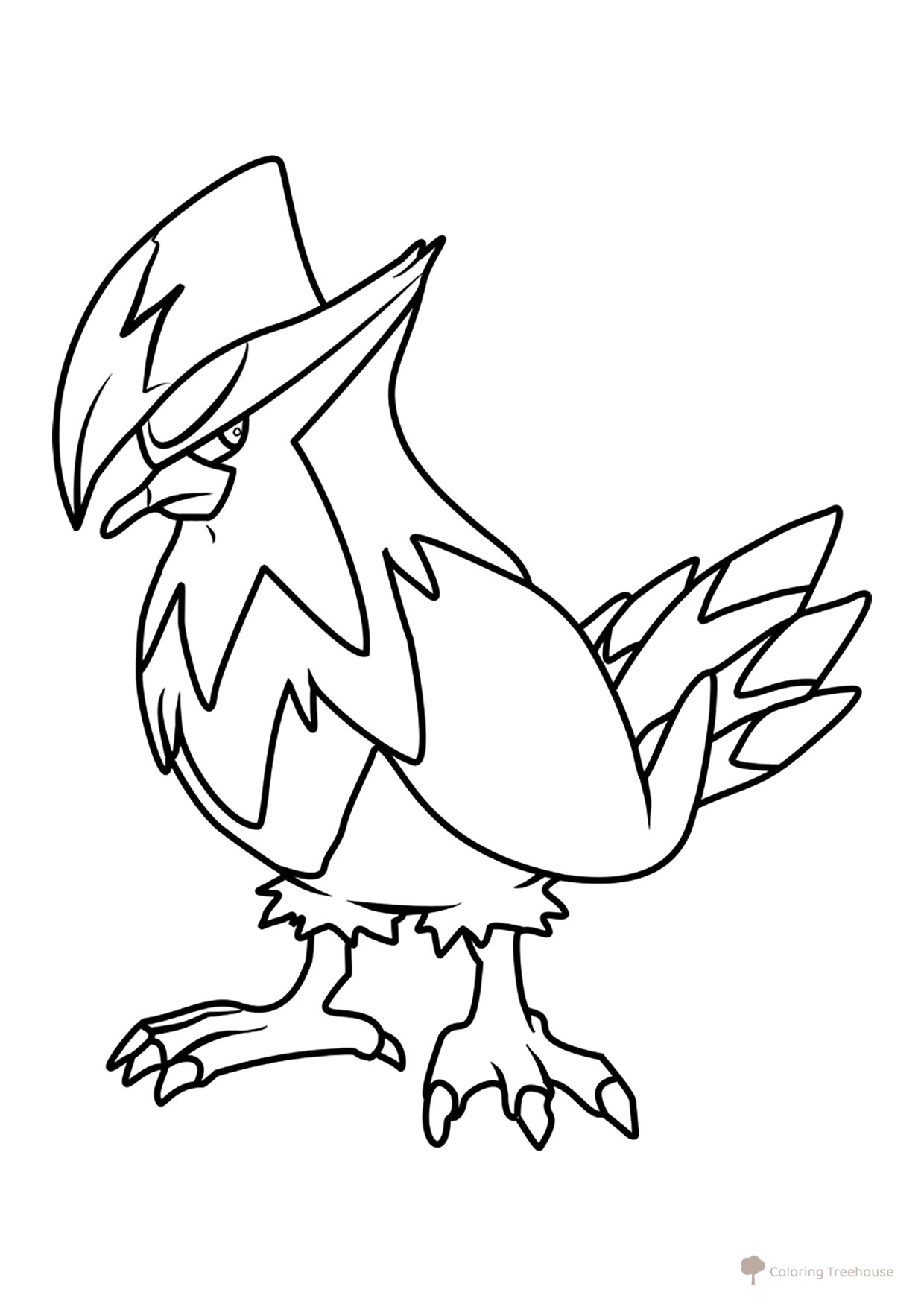 Pokémon Staraptor Coloring Page #0398 free printable Generation 4 Pokémon Coloring Pages coloring page