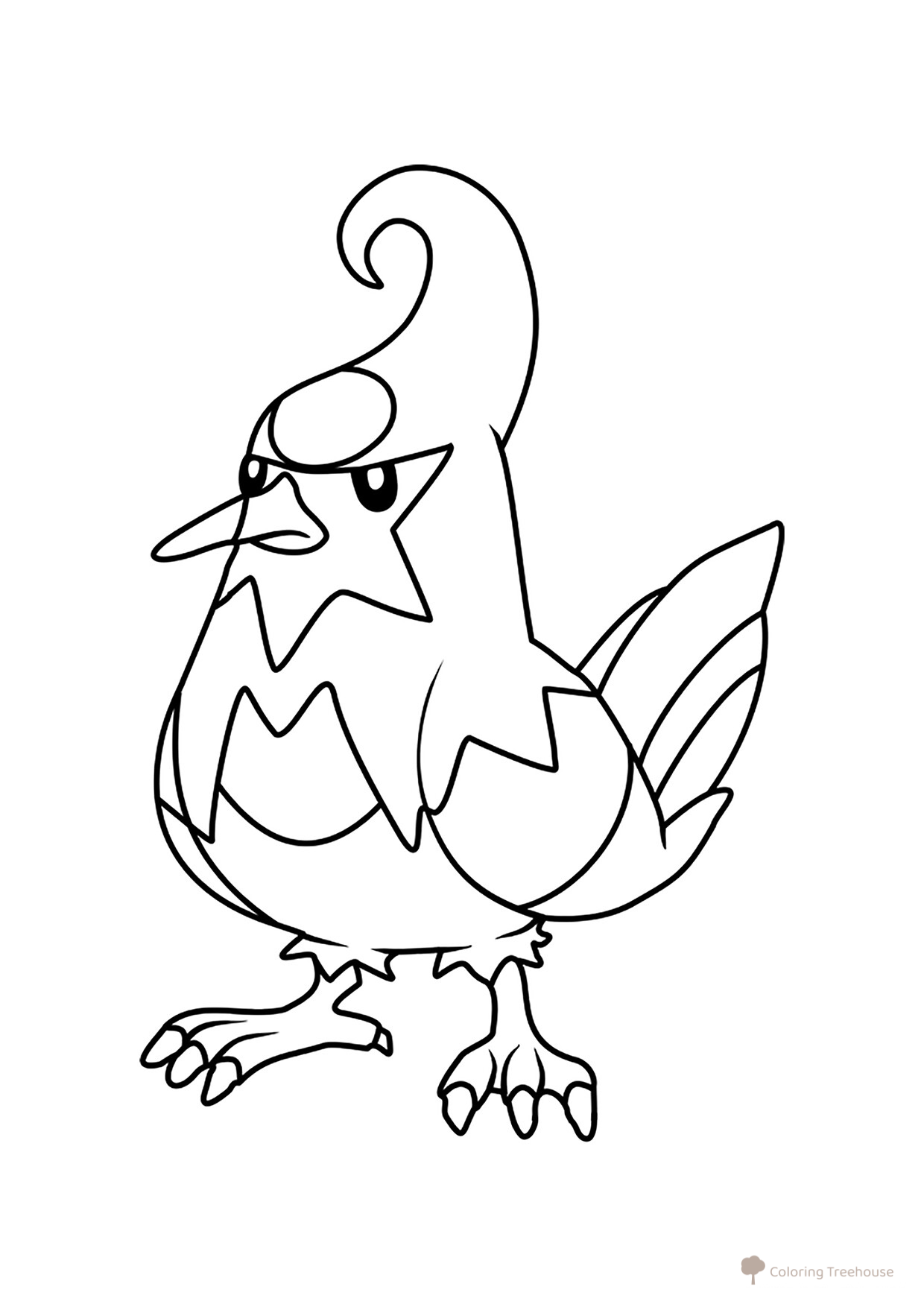 Staravia Pokemon Coloring Page #0397 free printable Generation 4 Pokémon Coloring Pages coloring page