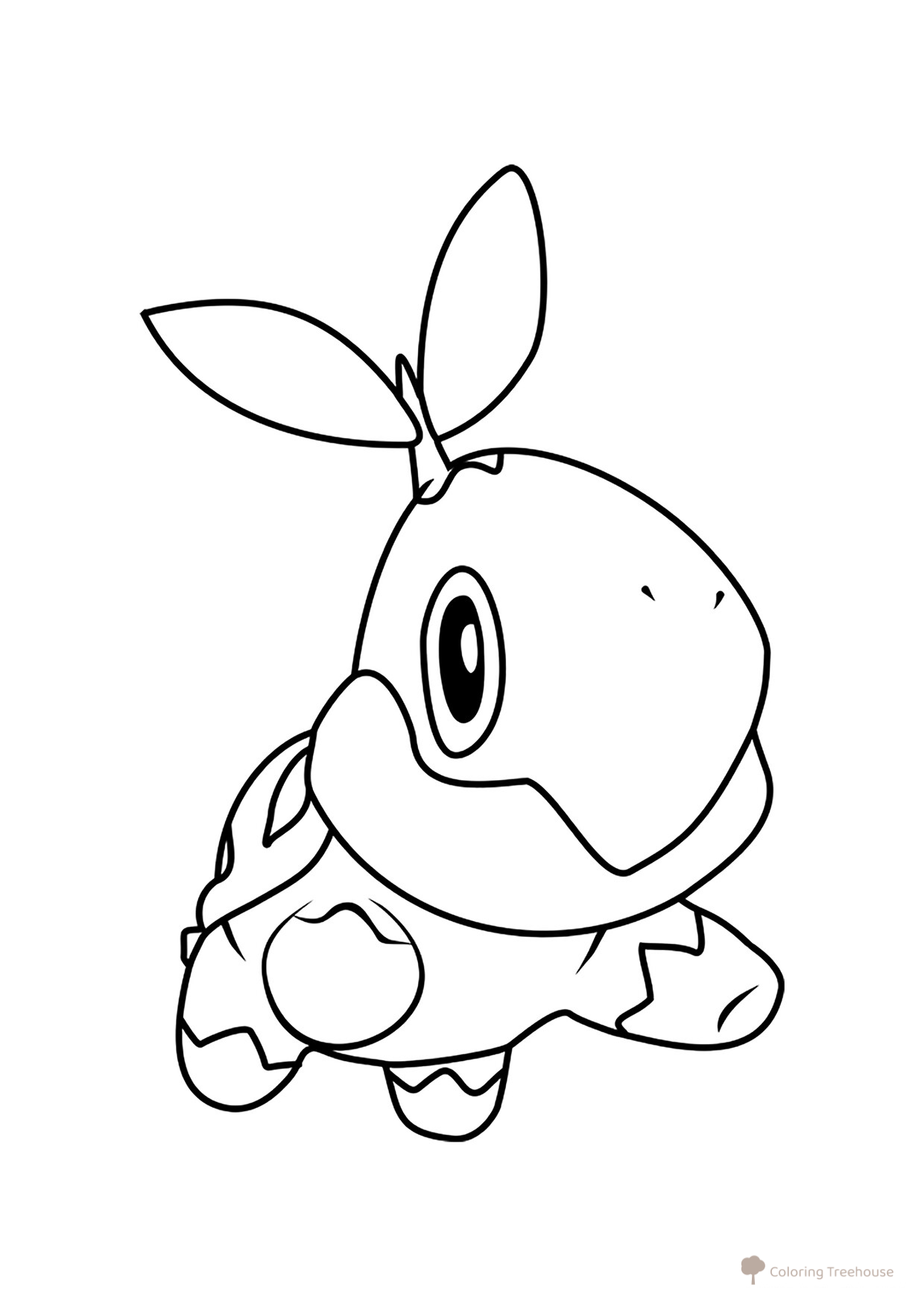 Página para colorear Pokémon Turtwig #0387 dibujo para colorear gratis de Páginas para colorear: Pokémon de la 4.ª generación