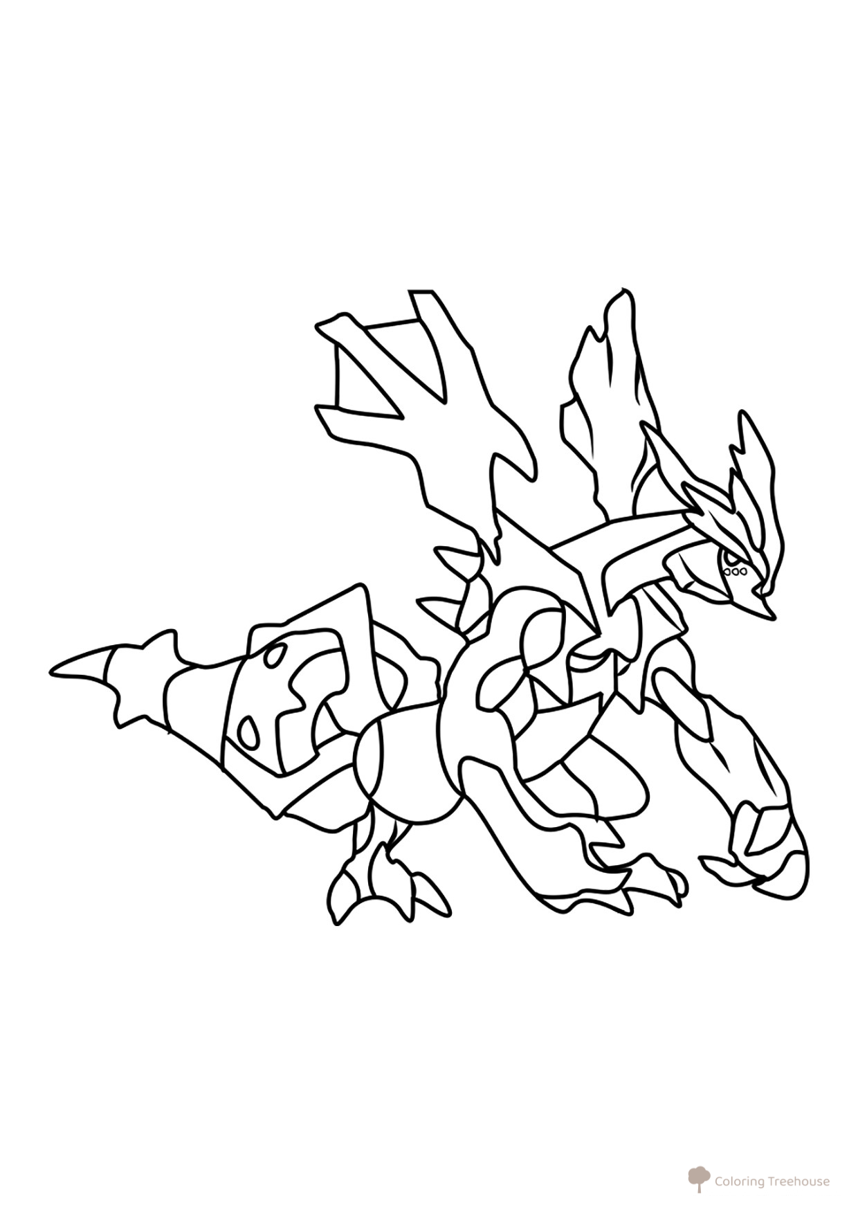 Kyurem Coloring Page — Legendary Pokémon #0646 free printable Generation 5 Pokémon Coloring Pages coloring page