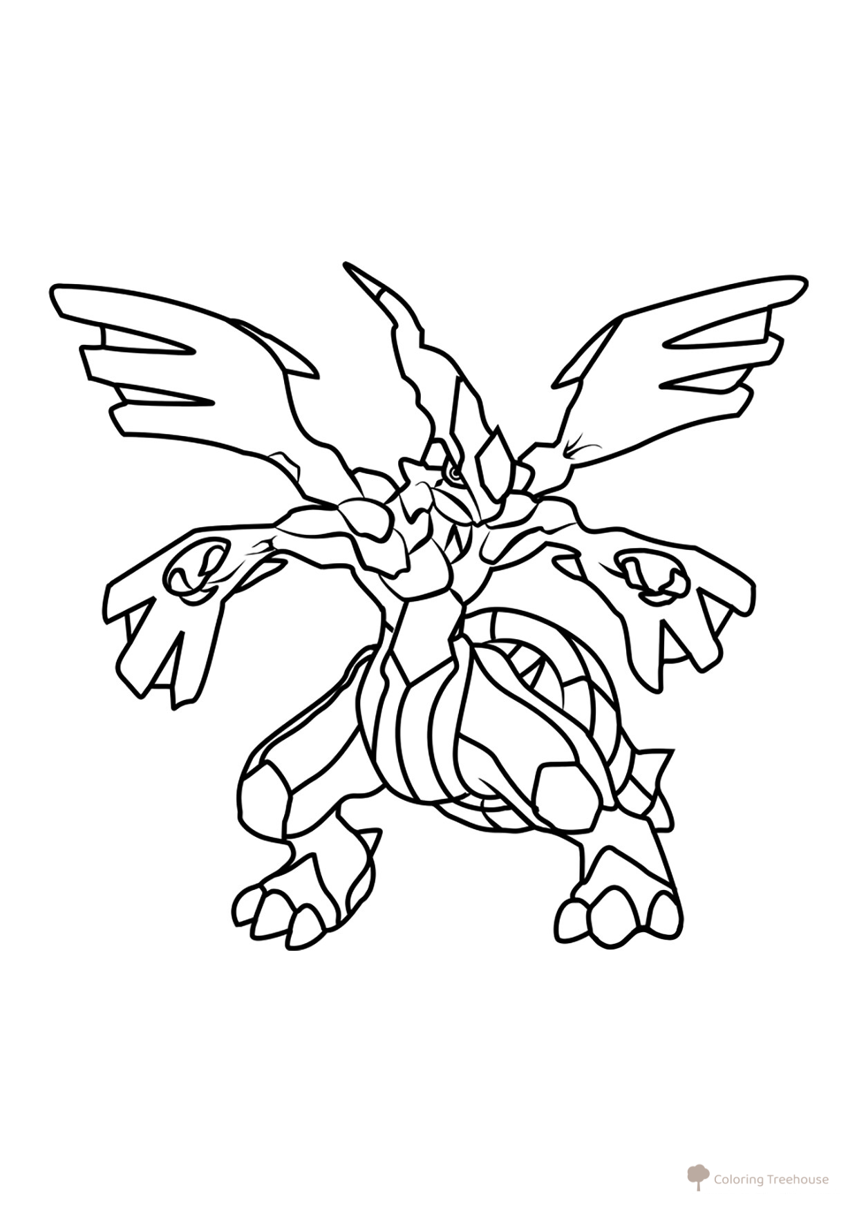 Legendary Pokémon Zekrom Coloring Page #0644 free printable Generation 5 Pokémon Coloring Pages coloring page