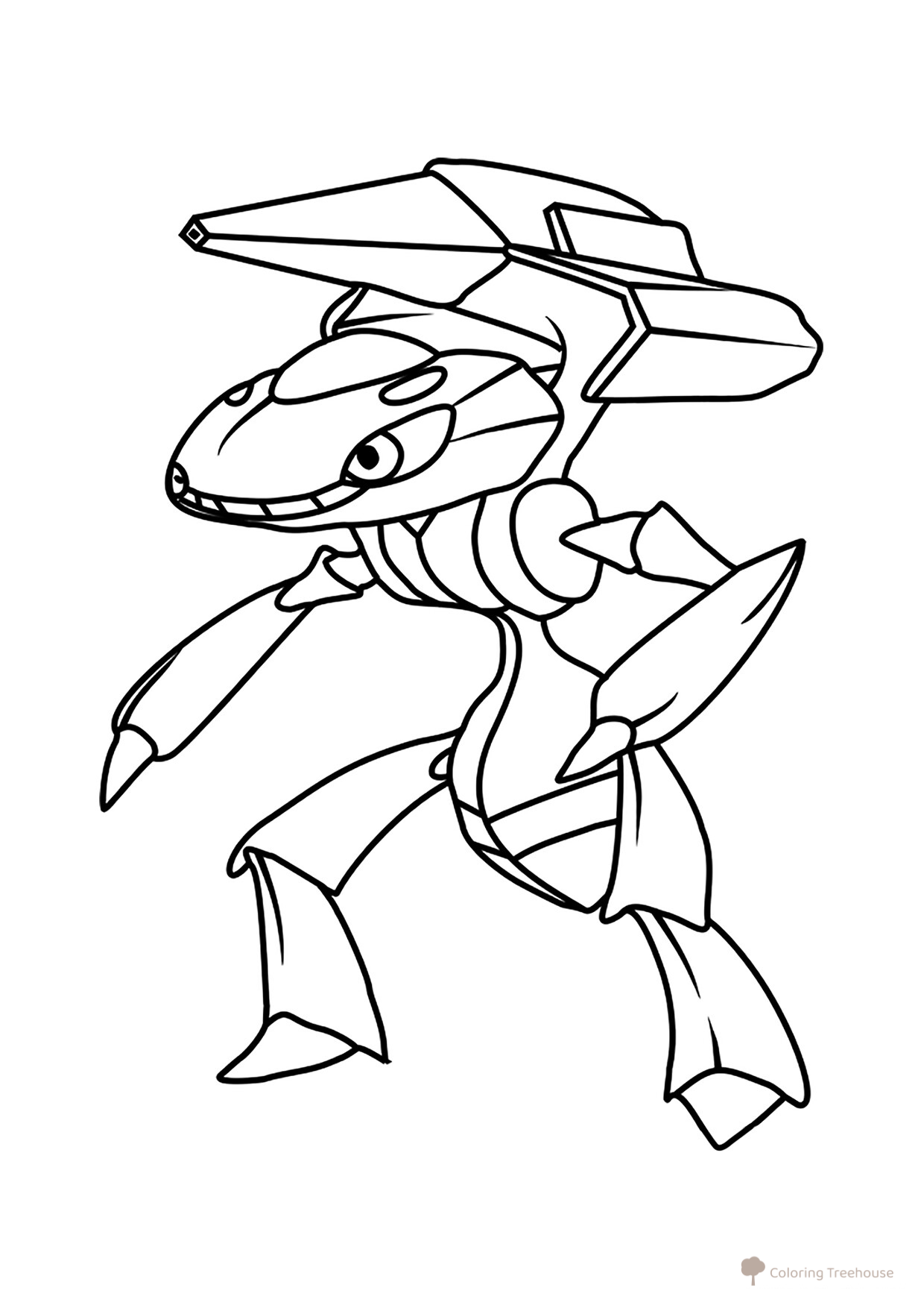 Página para colorear: Pokémon mítico Genesect dibujo para colorear gratis de Páginas para colorear: Pokémon de la 5.ª generación (Unova)