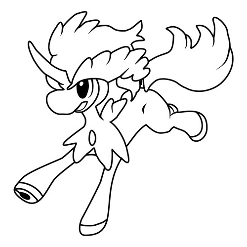 Página para colorear del Pokémon mítico Keldeo dibujo para colorear gratis de Páginas para colorear: Pokémon de la 5.ª generación (Unova)