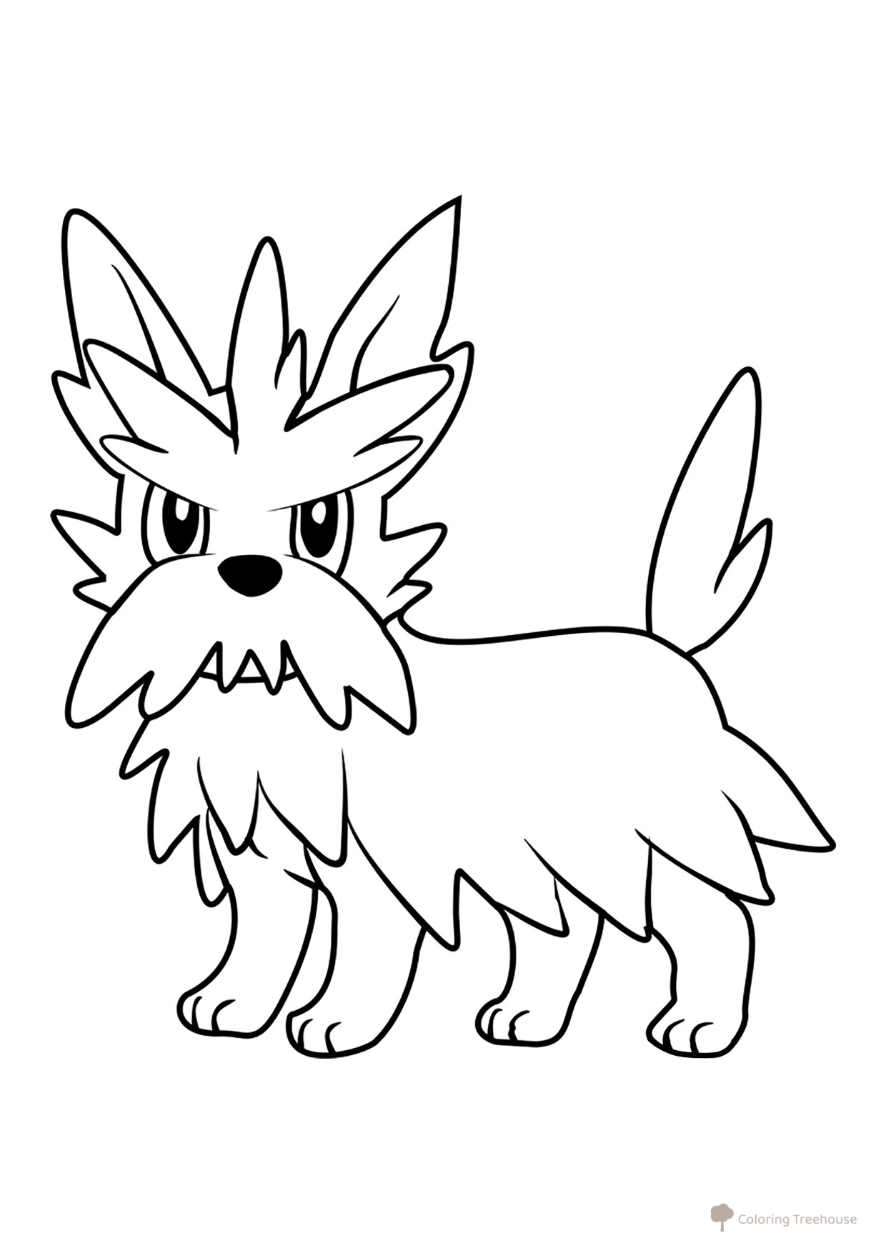 Página para colorear Pokémon Gerdier #0507 dibujo para colorear gratis de Páginas para colorear: Pokémon de la 5.ª generación (Unova)