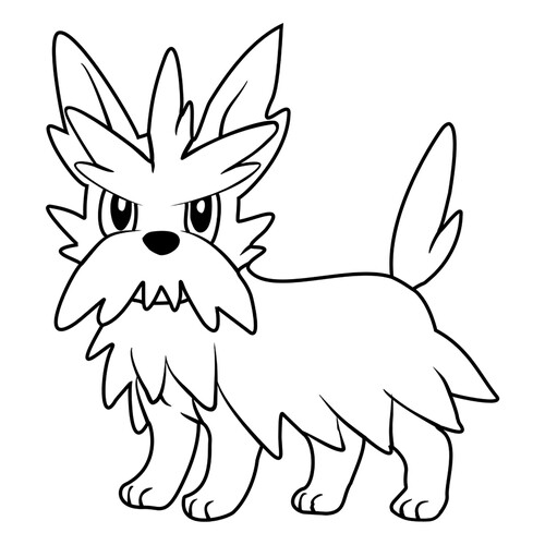 Página para colorear Pokémon Gerdier #0507 dibujo para colorear gratis de Páginas para colorear: Pokémon de la 5.ª generación (Unova)
