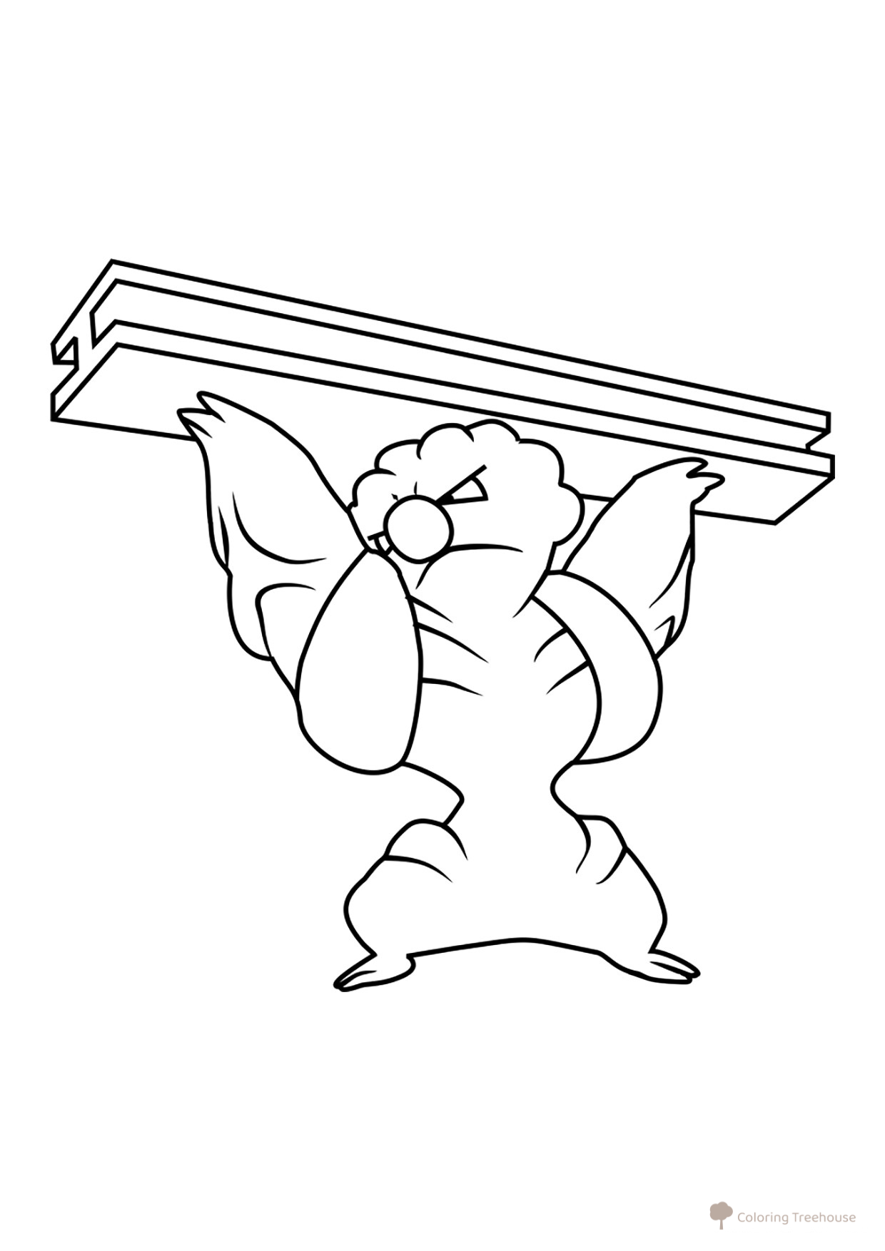 Página para colorear Pokémon Gurdurr #0533 dibujo para colorear gratis de Páginas para colorear: Pokémon de la 5.ª generación (Unova)