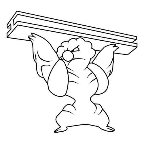 Página para colorear Pokémon Gurdurr #0533 dibujo para colorear gratis de Páginas para colorear: Pokémon de la 5.ª generación (Unova)