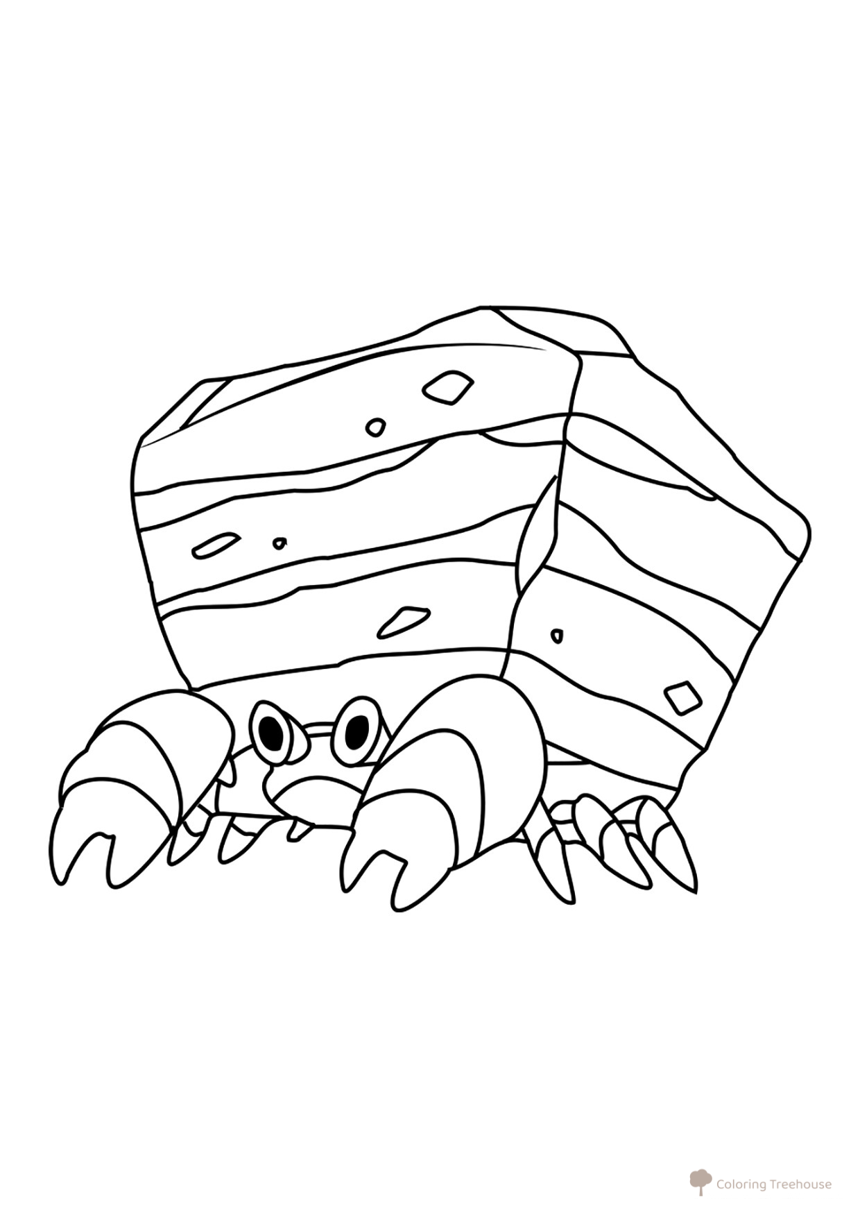 Página para colorear Pokémon Krastl #0558 dibujo para colorear gratis de Páginas para colorear: Pokémon de la 5.ª generación (Unova)