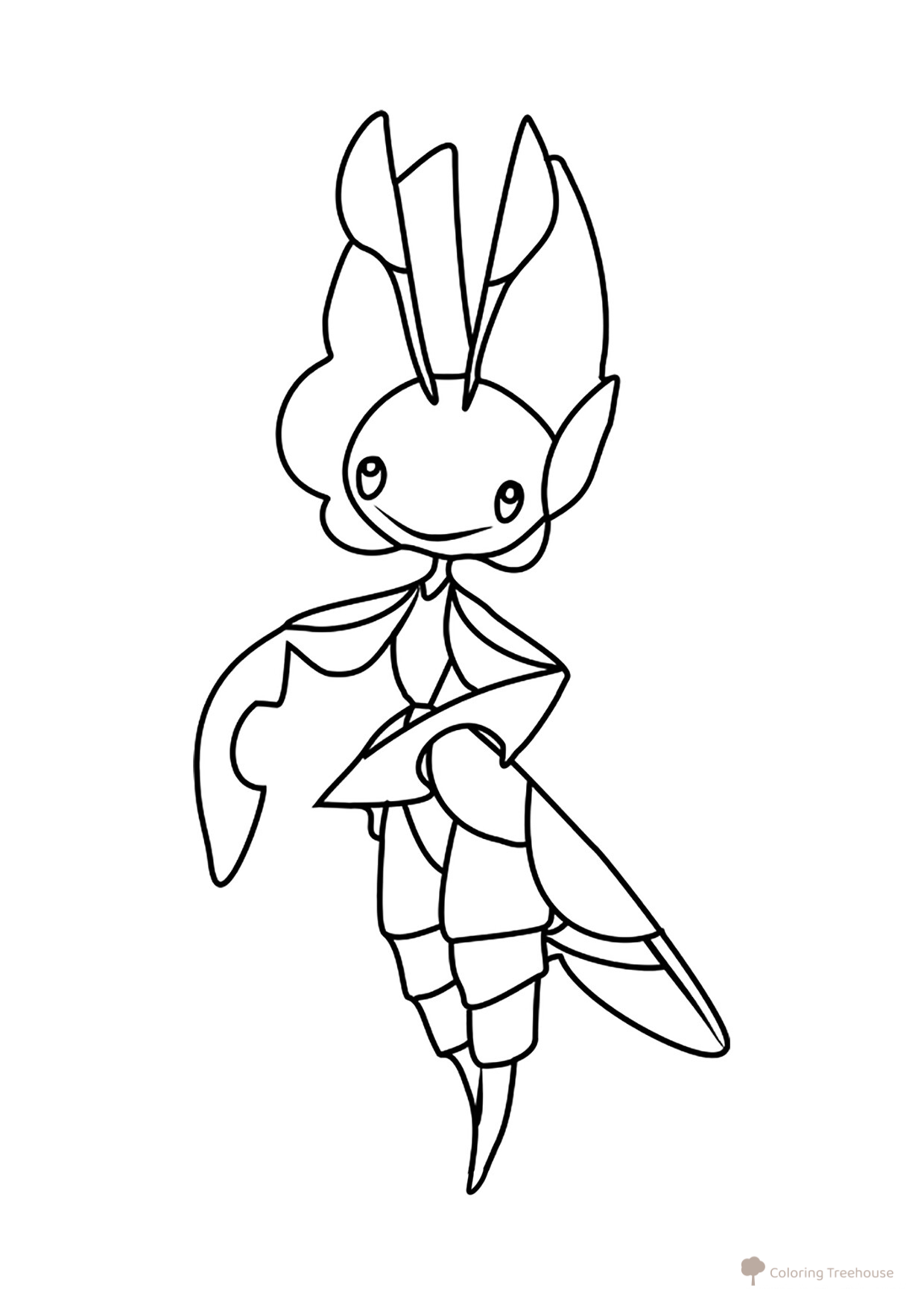 Página para colorear de Pokémon Livanni #0542 dibujo para colorear gratis de Páginas para colorear: Pokémon de la 5.ª generación (Unova)