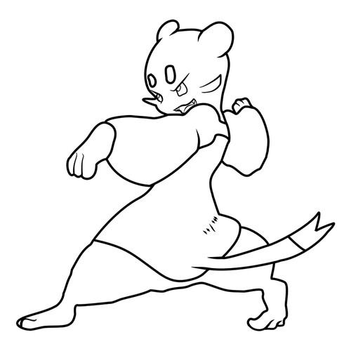 Mienfoo Pokémon Coloring Page #0619 free printable Generation 5 Pokémon Coloring Pages coloring page