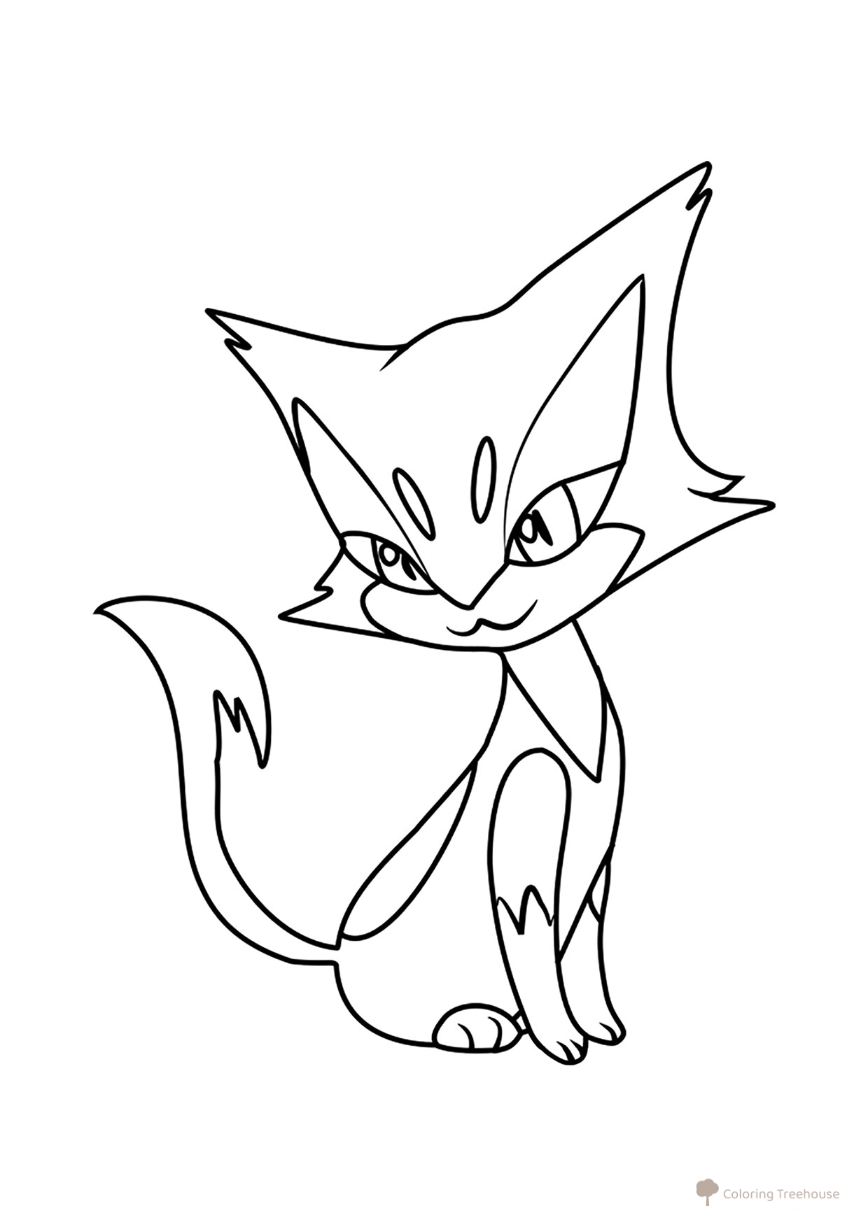 Página para colorear de Pokémon Purrloin #0509 dibujo para colorear gratis de Páginas para colorear: Pokémon de la 5.ª generación (Unova)