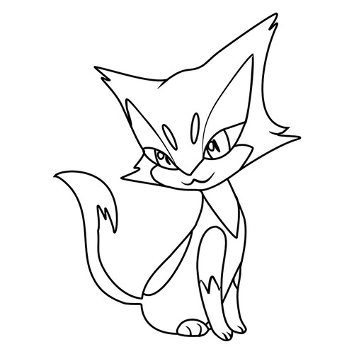 Página para colorear de Pokémon Purrloin #0509 dibujo para colorear gratis de Páginas para colorear: Pokémon de la 5.ª generación (Unova)