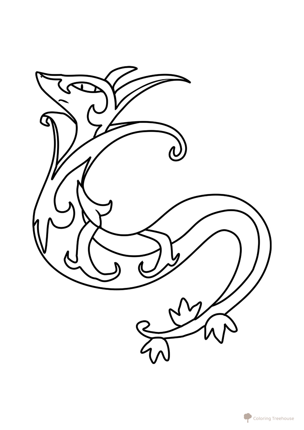 Página para colorear Pokémon Serperior #0497 dibujo para colorear gratis de Páginas para colorear: Pokémon de la 5.ª generación (Unova)