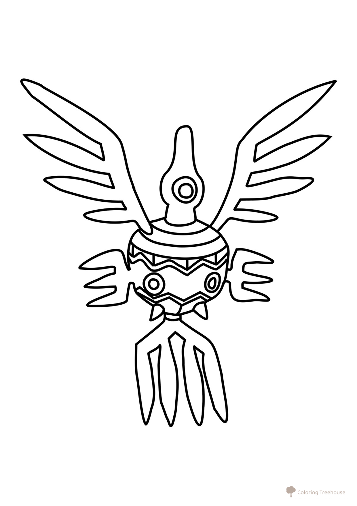 Pokémon Sigilyph Coloring Page #0561 free printable Generation 5 Pokémon Coloring Pages coloring page