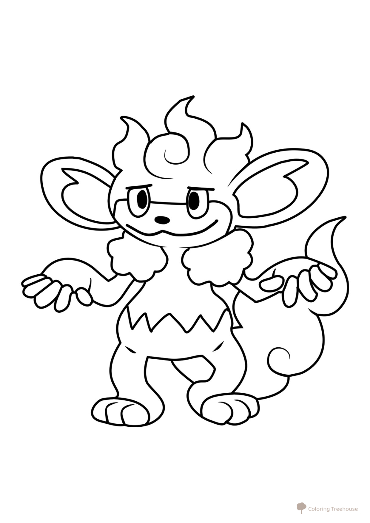 Página para colorear Pokémon Simisear #0514 dibujo para colorear gratis de Páginas para colorear: Pokémon de la 5.ª generación (Unova)