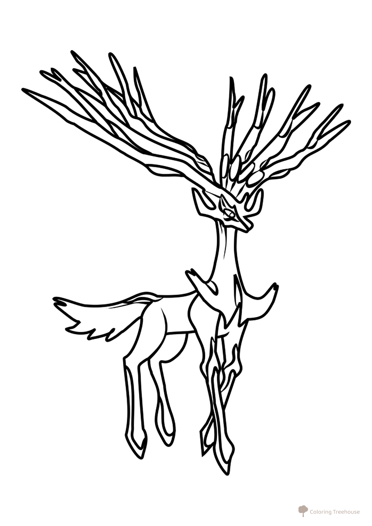Legendary Pokémon Zirnis Coloring Page #0716 free printable Pokémon Gen 6 Coloring Pages coloring page