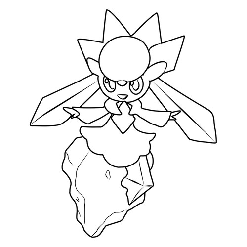 Página para colorear: Pokémon mítico Diancie #0719 dibujo para colorear gratis de Páginas para colorear: Pokémon de la sexta generación