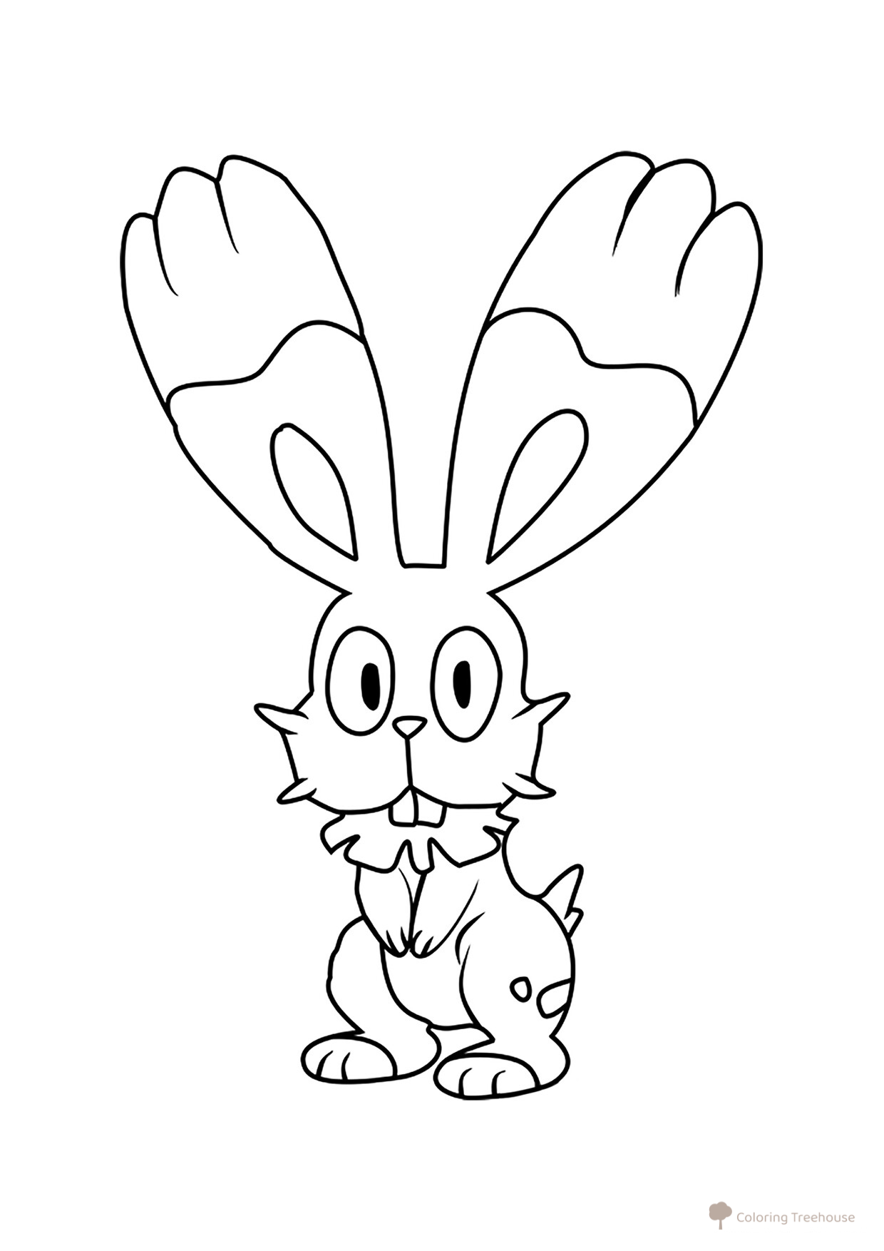 Página para colorear de Pokémon Bunnelby #0659 dibujo para colorear gratis de Páginas para colorear: Pokémon de la sexta generación