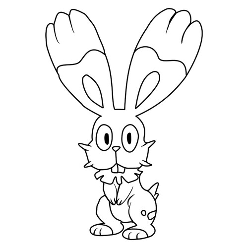 Página para colorear de Pokémon Bunnelby #0659 dibujo para colorear gratis de Páginas para colorear: Pokémon de la sexta generación