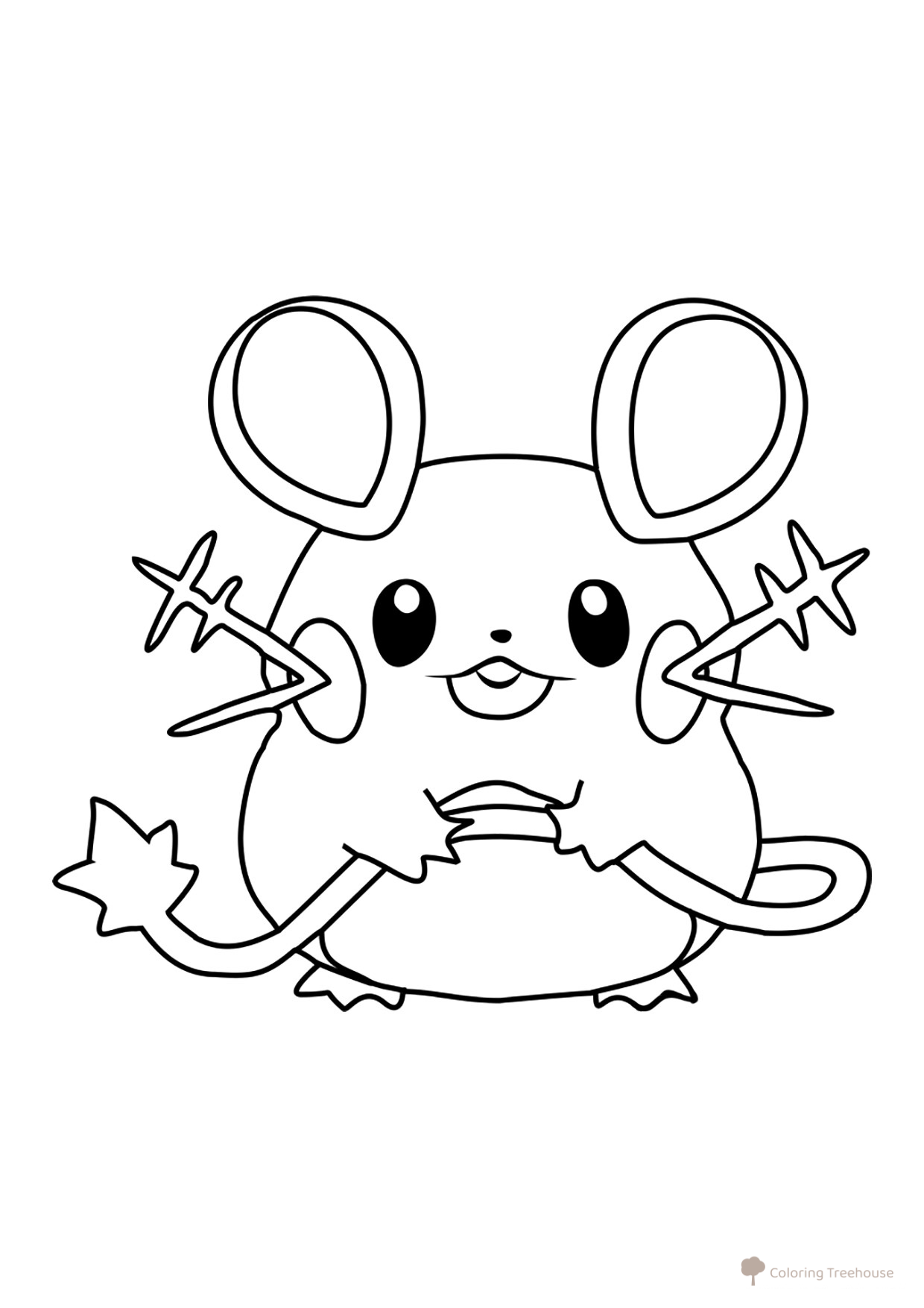 Página para colorear Pokémon Dedenne #0702 dibujo para colorear gratis de Páginas para colorear: Pokémon de la sexta generación