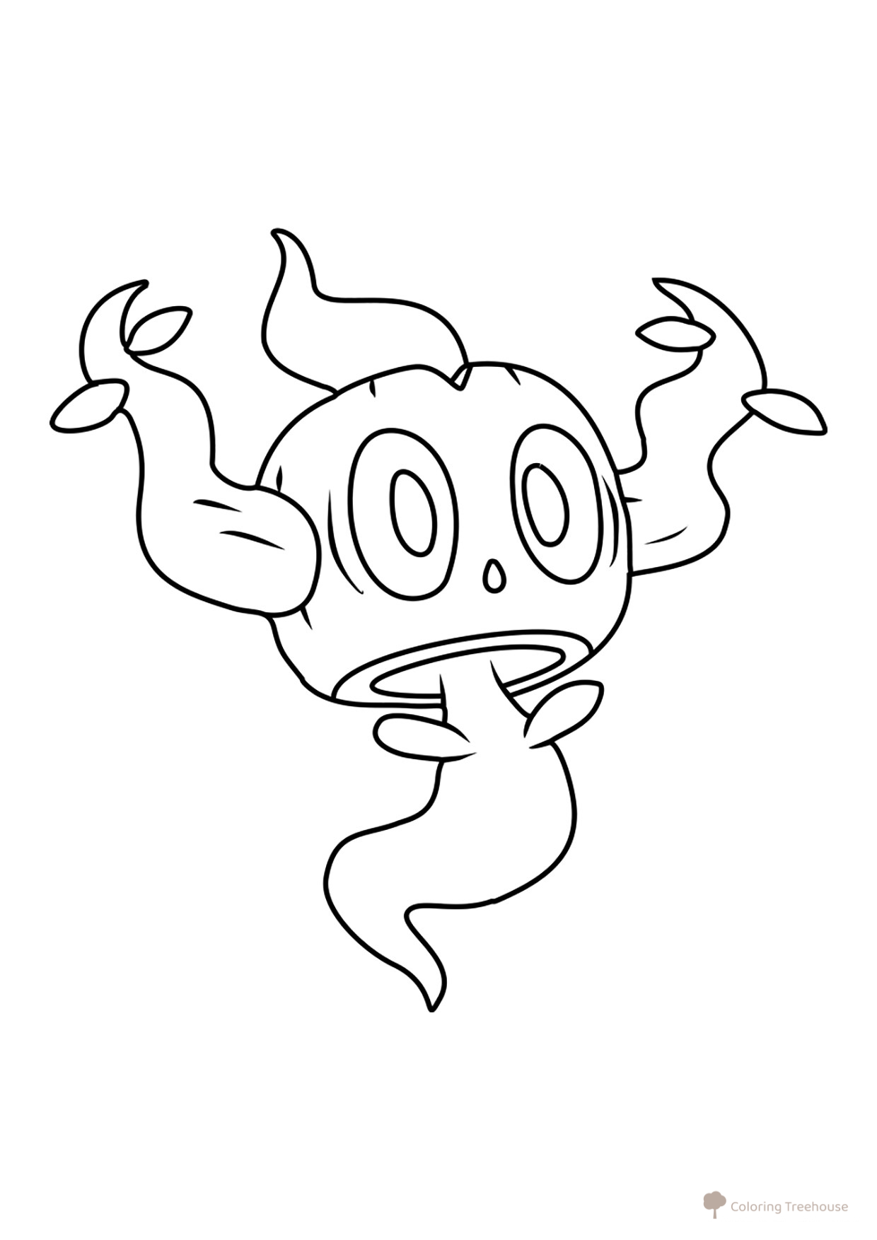 Página para colorear Pokémon Phantump #0708 dibujo para colorear gratis de Páginas para colorear: Pokémon de la sexta generación