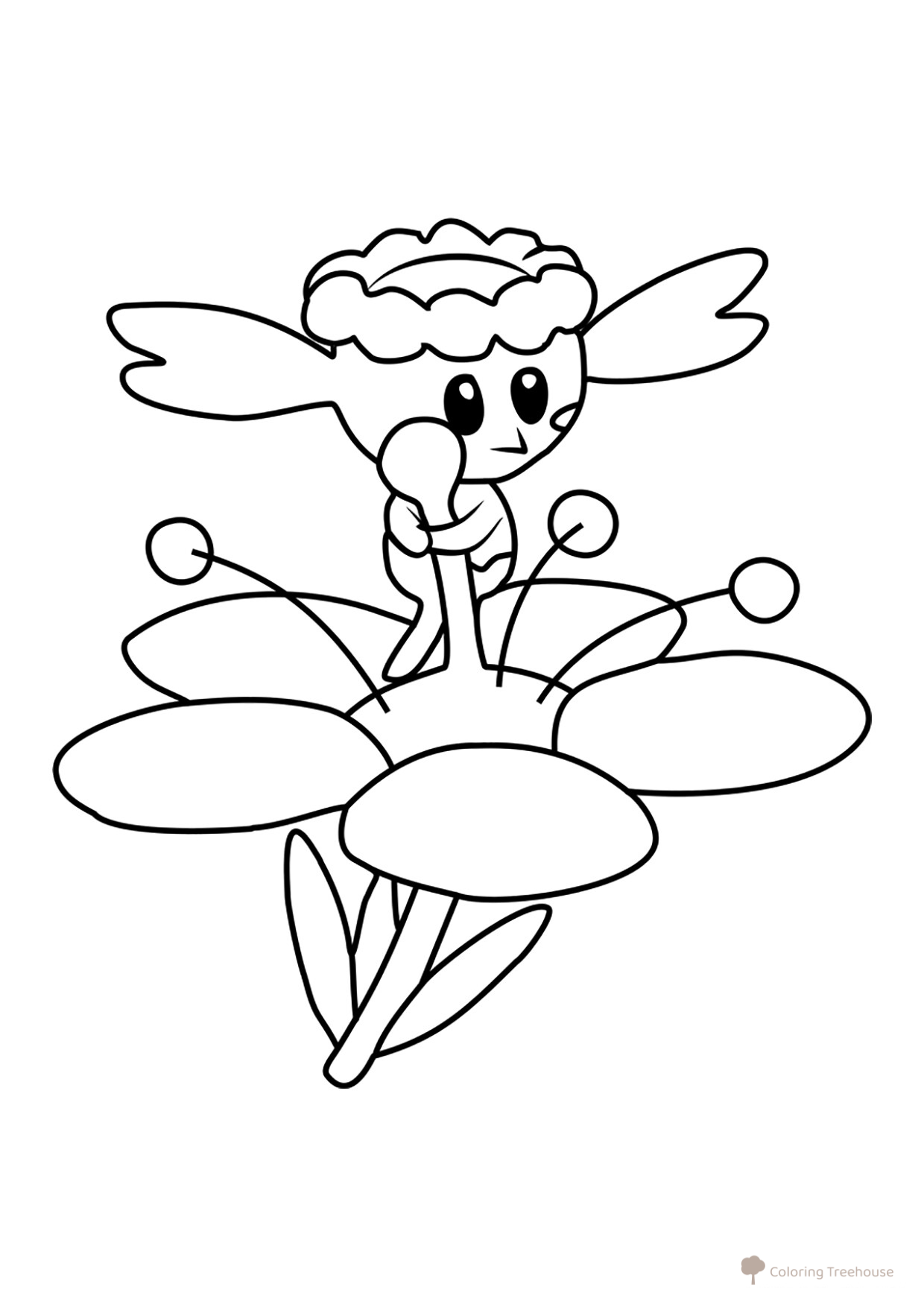 Página para colorear Pokémon Flabébé #0669 dibujo para colorear gratis de Páginas para colorear: Pokémon de la sexta generación