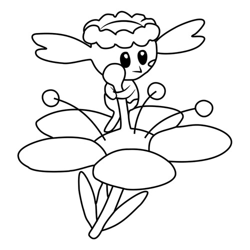 Página para colorear Pokémon Flabébé #0669 dibujo para colorear gratis de Páginas para colorear: Pokémon de la sexta generación