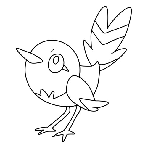 Página para colorear Pokémon Fletchling #0661 dibujo para colorear gratis de Páginas para colorear: Pokémon de la sexta generación