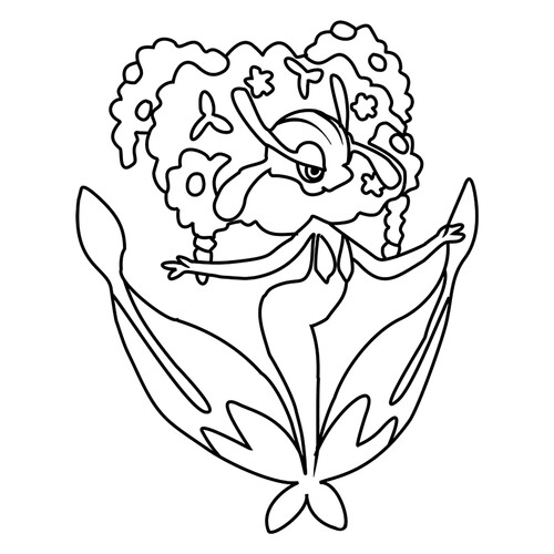 Página para colorear Pokémon Florges #0671 dibujo para colorear gratis de Páginas para colorear: Pokémon de la sexta generación