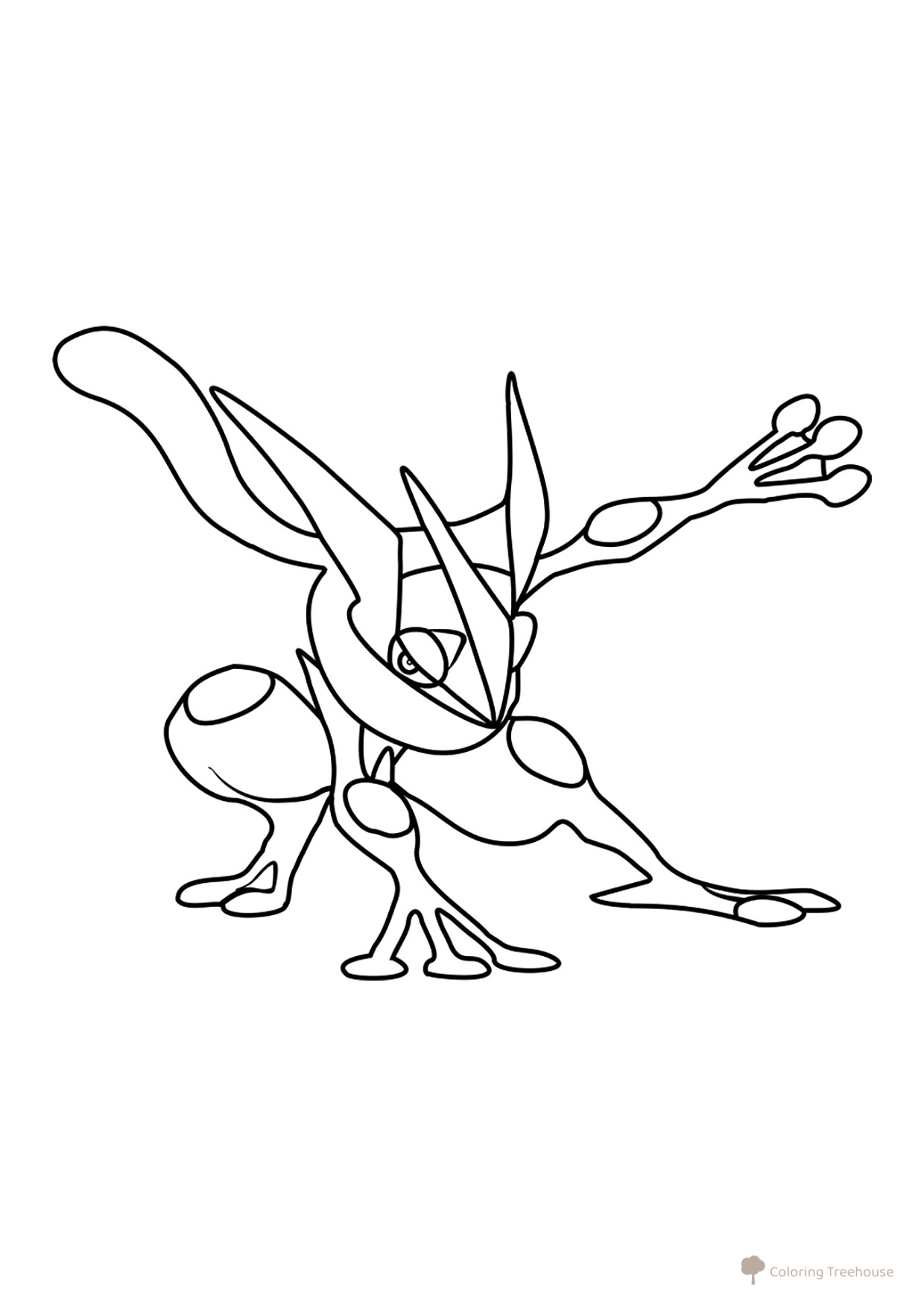 Pokémon Greninja Coloring Page #0658 free printable Pokémon Gen 6 Coloring Pages coloring page