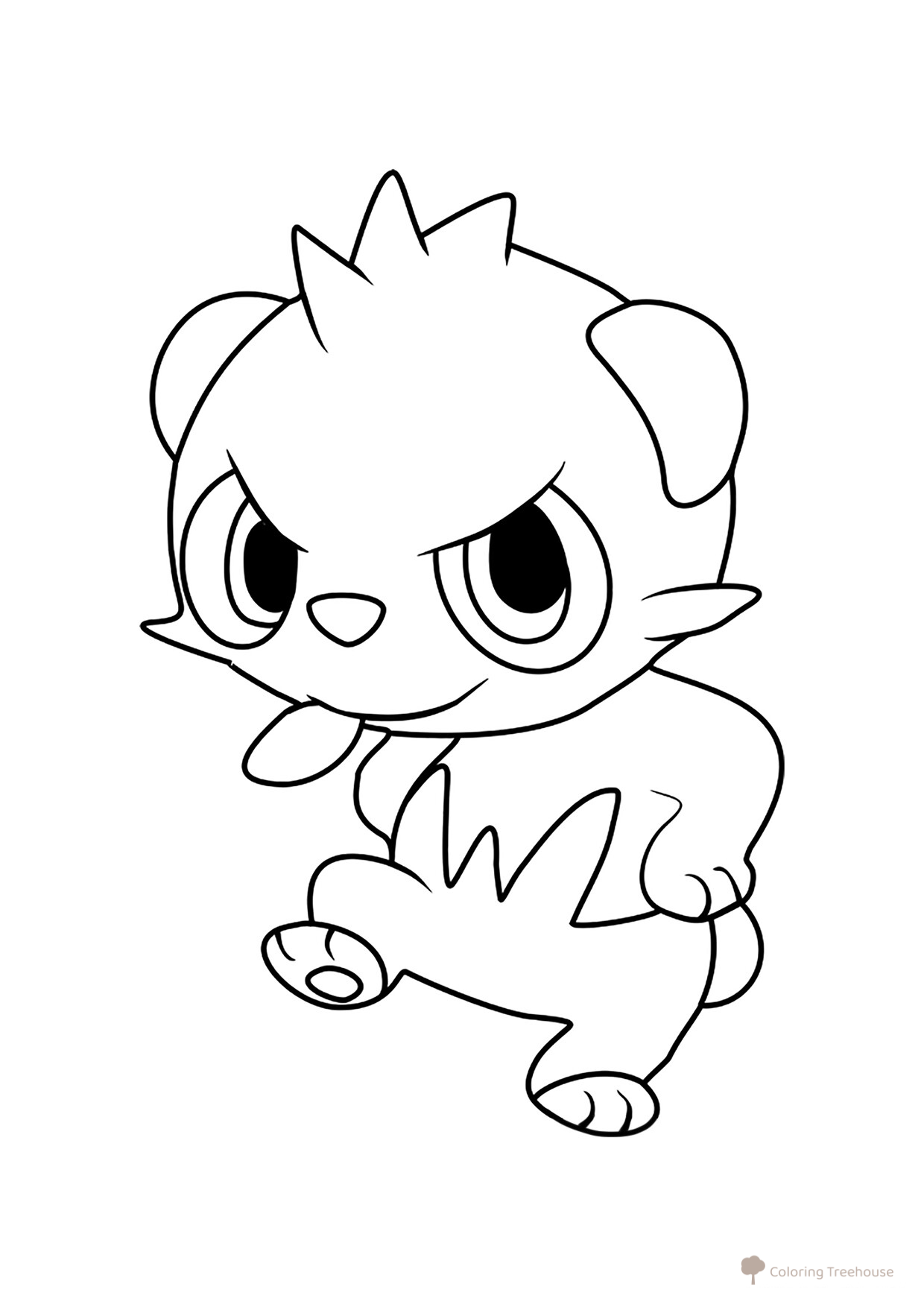 Página para colorear Pokémon Pancham #0674 dibujo para colorear gratis de Páginas para colorear: Pokémon de la sexta generación