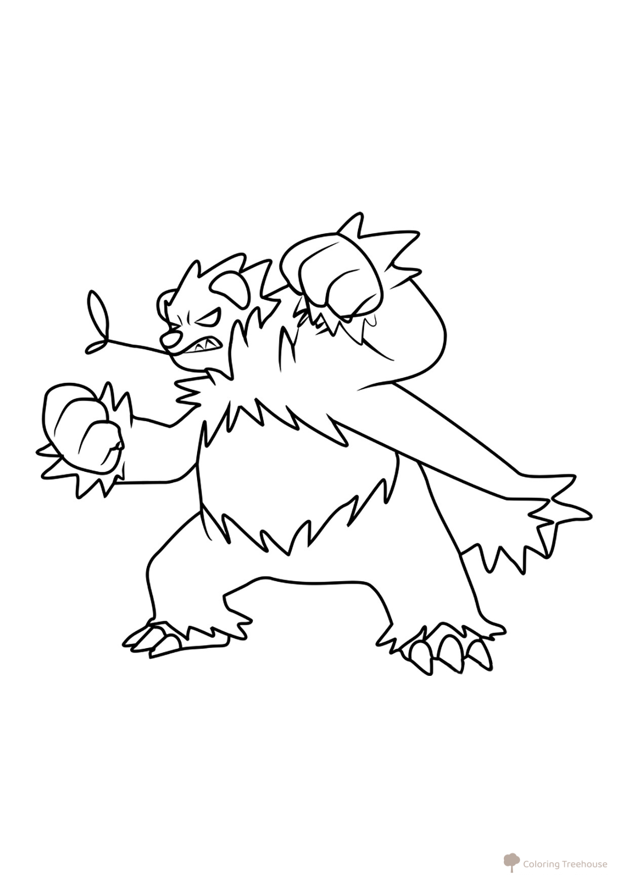 Pokémon Pangoro Coloring Page #0675 free printable Pokémon Gen 6 Coloring Pages coloring page