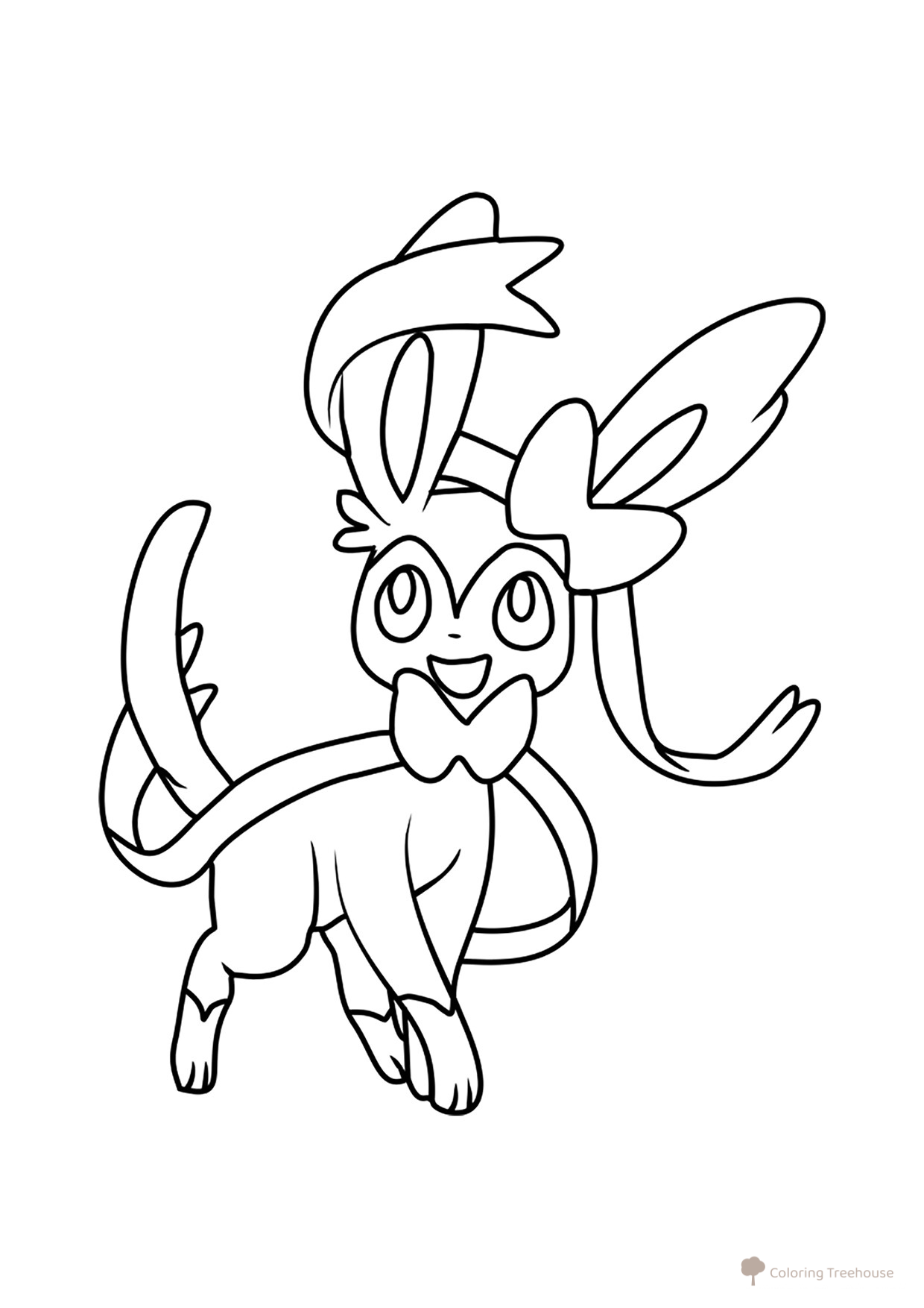 Página para colorear de Pokémon Sylveon #0700 dibujo para colorear gratis de Páginas para colorear: Pokémon de la sexta generación